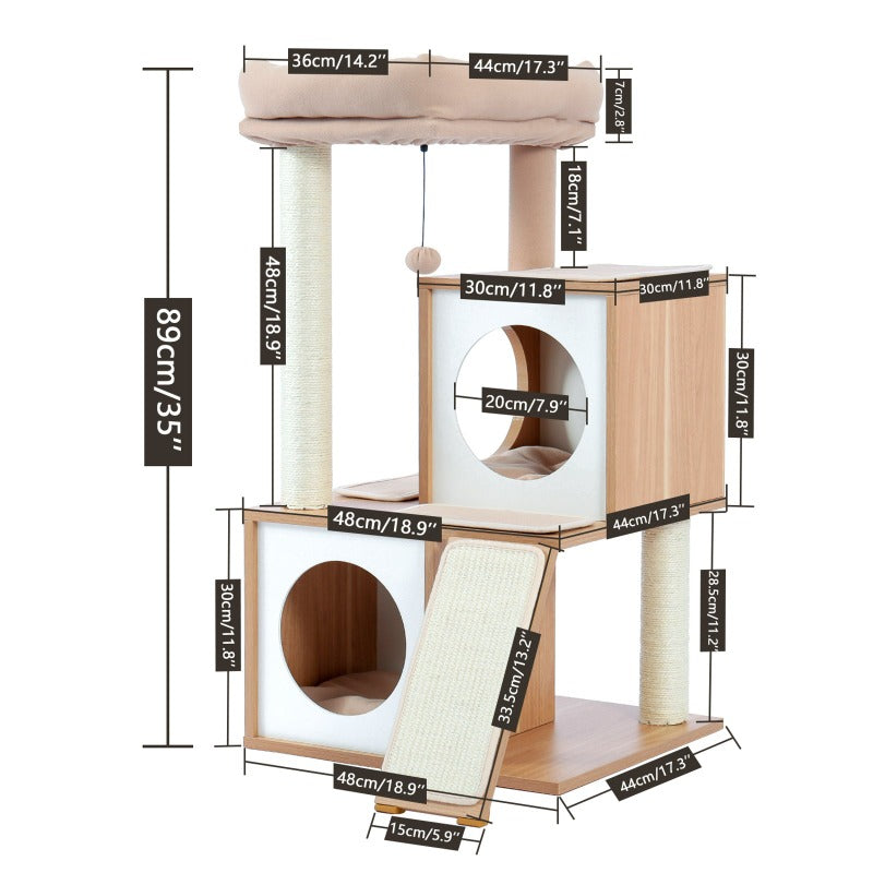 Wood Cat Tree Cat Tower