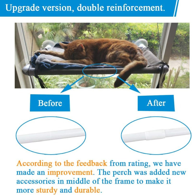 Cat Window Perch , Safety Cat Shelves Space Saving Window Mounted Cat Seat