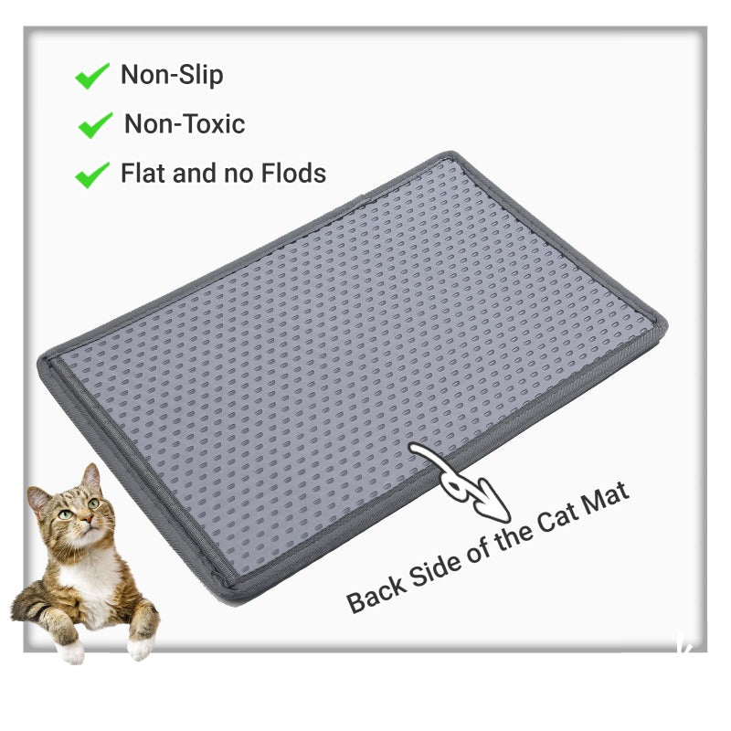 Cat Litter Mat, Double Layer Mats 21" x 14"  Grey
