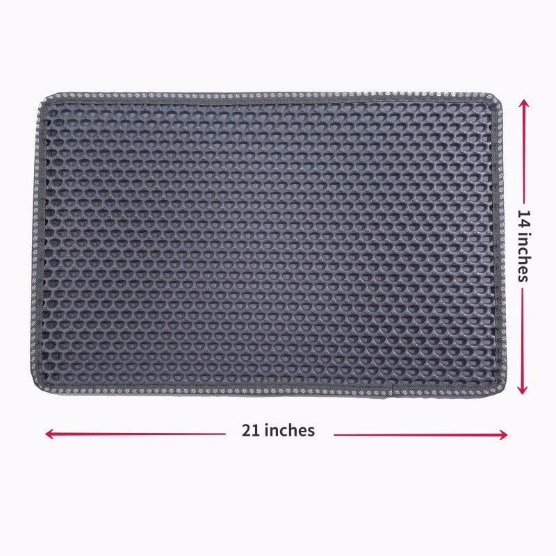 Cat Litter Mat, Double Layer Mats 21" x 14"  Grey