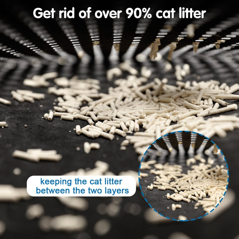 Cat Litter Mat, Double Layer Mats 21" x 14"  Black