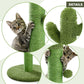 Cactus Cat Tower with Sisal Covered Scratching Post, Plush Perches and Fluffy Balls for Indoor Cats