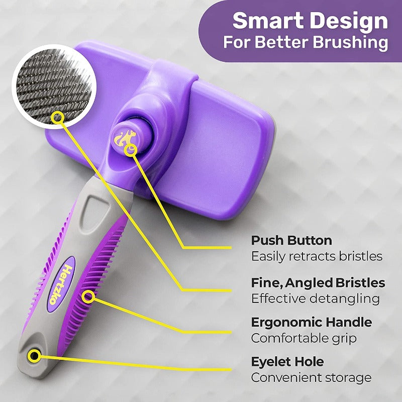 Self-Cleaning Slicker Brush for Dogs, Cats