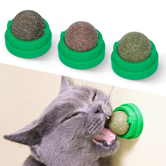 3 Catnip Balls Edible Kitty Toys for Cats Lick