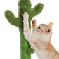 Cactus Cat Tower with Sisal Covered Scratching Post, Plush Perches and Fluffy Balls for Indoor Cats