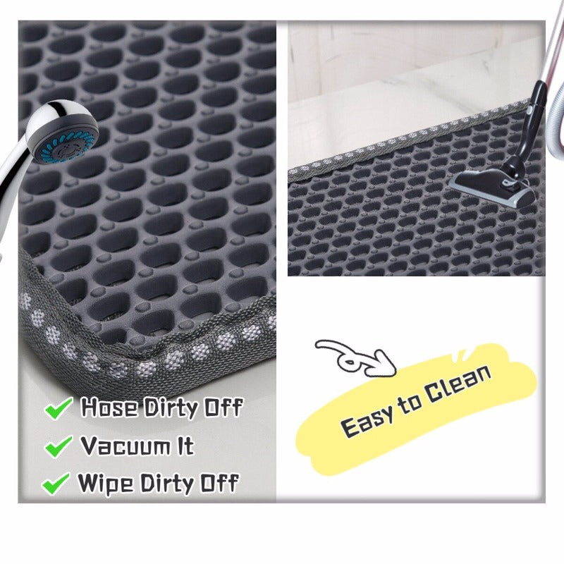 Cat Litter Mat, Double Layer Mats 21" x 14"  Grey